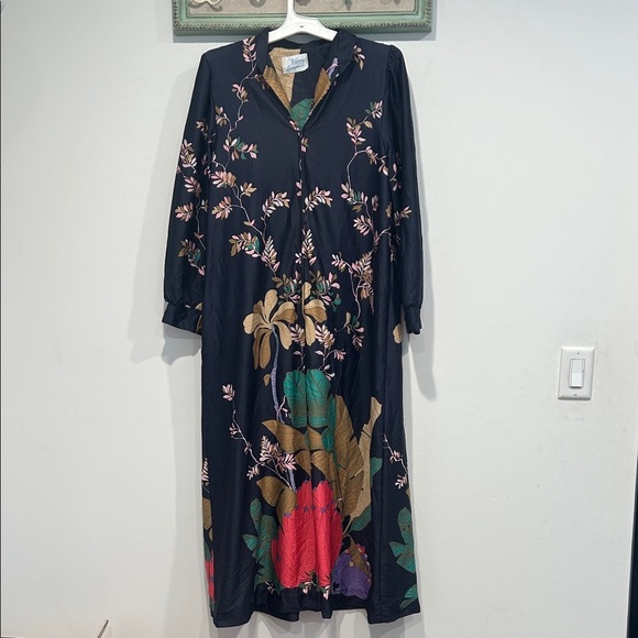 Vintage Tiffany Loungewear Long Sleeve Floral Maxi House Dress one size women’s - Picture 1 of 8